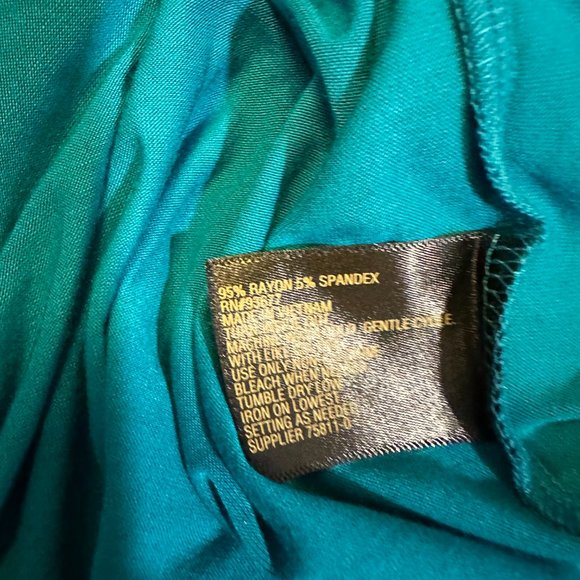 NWT Worthington Turquoise Polka Dot Short sleeve Blouse XL - Picture 6 of 9